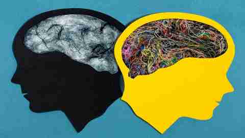 An image of two brains symbolizes ADHD comorbidity, or dual diagnoses
