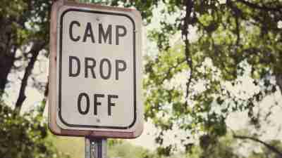 Summer camp drop off sign