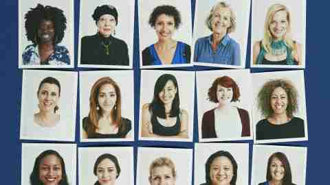 A grid of portraits of women