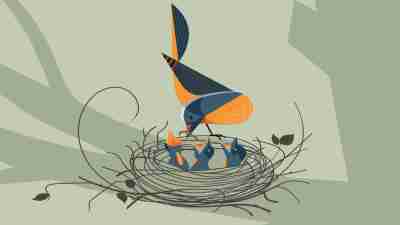 illustration of a bird's nest to showcase parenthood
