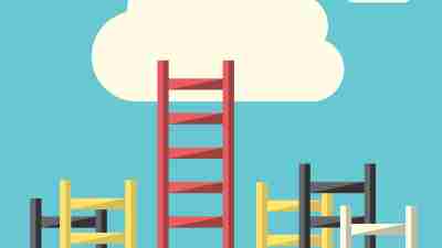 Ladders to a cloud representing finding success after an ADHD diagnosis