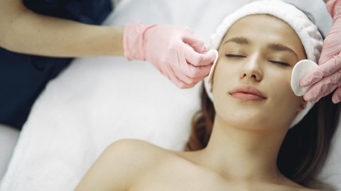 esthetician, beautician with ADHD doing spa treatment, skincare