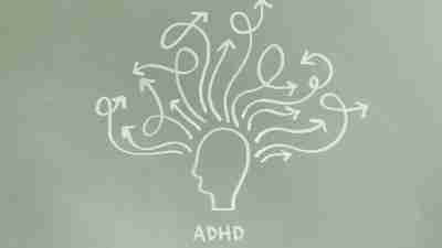 ADHD brain, adhd thoughts concept image