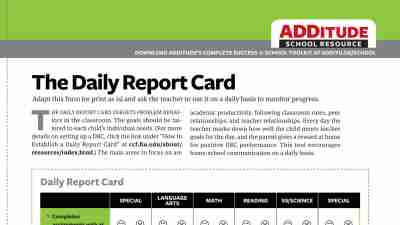 Free Back-to-School Resource: The Daily Report Card