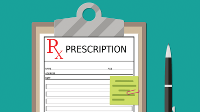 prescription pad with note, for a child who takes multiple ADHD medications